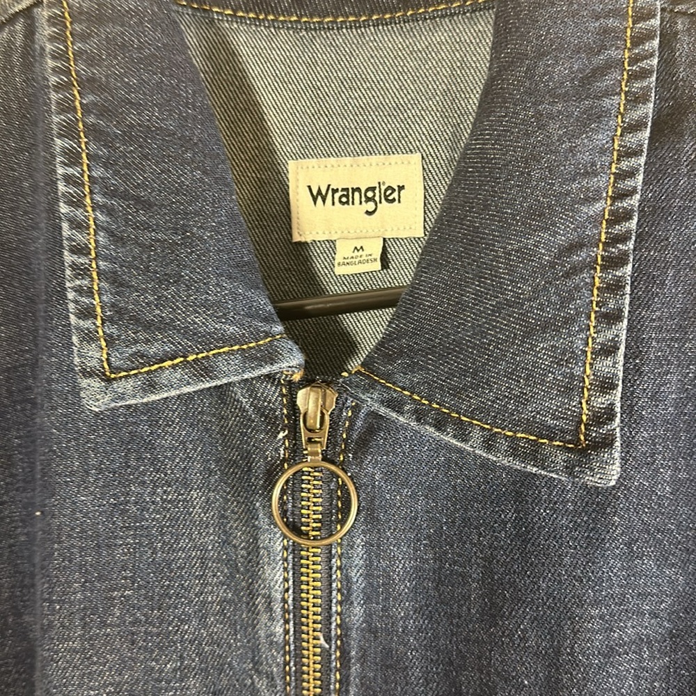 Wrangler Dark Indigo Denim Belted Short-Sleeve Jumpsuit - Picture 11 of 16